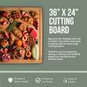 Gigantic Extra Large Cutting Board for Kitchens 36 x 24 - Heavy Duty Bamboo Chopping Boards Butcher Block Meat & Veg - Large Wooden Gas Stove Top & Countertop (36x24) Giant Noodle and Pasta Board XXXL