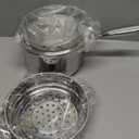 Tri-Ply Stainless Steel Sauce Pan with Steamer Basket & Straining Glass Lid  Heavy-Duty,Thick Base,Rust-Resistant,Warp-Free 100% Food-Grade Built to Last Works with All Stovetops, Pasta Pot 2.5 QT