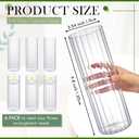 6 Pcs 10 Inch Tall Glass Ribbed Cylinder Vases Clear Floating Candle Flower Vase in Bulk, Hurricane Candle Holder for Wedding Housewarming Gift Table Centerpieces