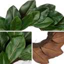 Briful 20 Inch Magnolia Wreath for Front Door, Artificial Magnolia Leaf Wreath with Dual-Tone Green Leaves Faux Greenery Wreath for Farmhouse Door Decor Wall Window Mantel Indoor Outdoor Decor