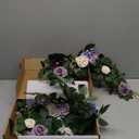 Ling's Moment 5FT Light Purple Artificial Flower Garland Rose Leaves Lilac Floral Garland Arch Flowers Vine Lavender Table Garland for Wedding Party Backdrop Decor Mantel Table Centerpieces Decoration