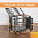 37 Inch Heavy Duty Dog Crate with Wheels,Indestructible Escape-Proof Dog Kennel with Locking Latch and Double Door,Extra Large XL XXL Crate Indoor for Large and Medium Dog with Removable Tray