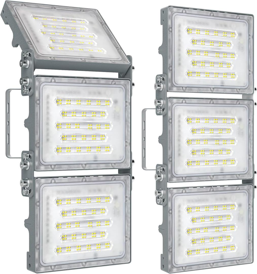 STASUN 2 Pack 300W LED Flood Lights, Mini Series Outdoor Floodlight, 30000LM 6000K Daylight White, IP66 Waterproof, 3 Adjustable Heads, LED Exterior Flood Lights for Yard, Driveway, Garage, Patio,Barn