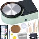 VEVOR Pottery Wheel for Kids and Adults - Complete Pottery Kit with 6" Turntable Clay Art Supplies Sculpting Tools, Mini Clay Making Pottery Wheel with Storage Design, Crafts Christmas Gifts, Green