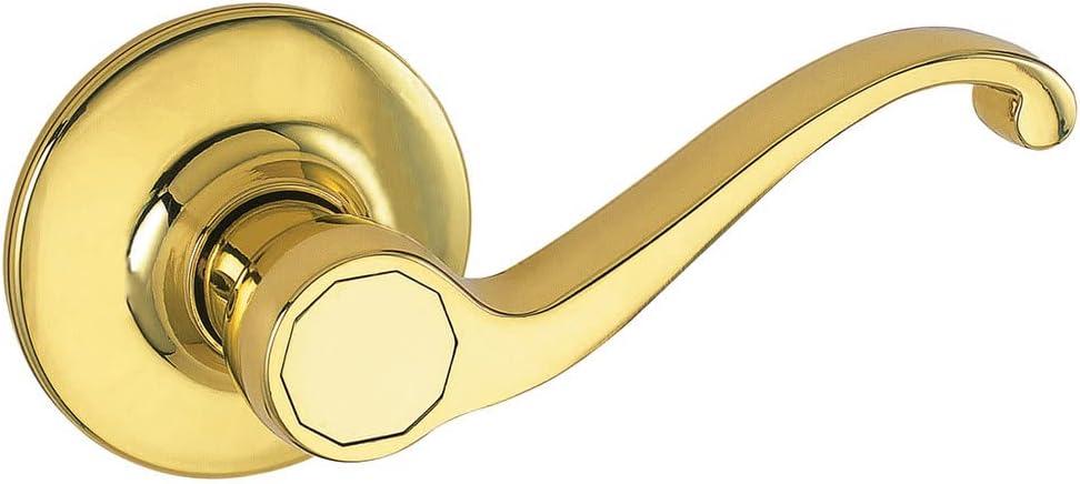 Design House Scroll Dummy Door Lever, Polished Brass, 6.375 in x 1.88 in x 2.625 in, 775338