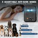 Dog Bark Deterrent Device, Automatic Ultrasonic Anti Barking Device with Long Range 50FT, Rechargeable Bark Control Box with 3 Adjustable Modes, Safe & Humane Dog Silencer for Indoor & Outdoor