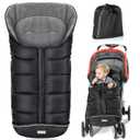 Orzbow Universal Footmuff for Stroller, Winter Warm Baby Stroller Bunting Bag, Waterproof Windproof Warm Polar Fleece Lined for Toddler Stroller Sleeping Bag, Black (Large)