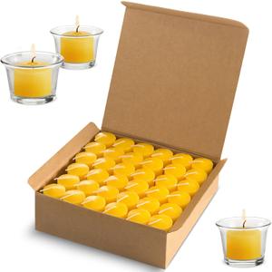 Candle Charisma Citronella Scented Votive Candles - 10 Hour Burn time - Set of 72 for Dinner, Wedding, Halloween and Holiday Decorations