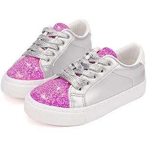 ToandonToddler Kids Sneakers Sparkle Fashion Glitter Sequins Canvas Shoes, 1