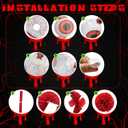 2 x 14Pcs Halloween Eyeballs Hanging Paper Lanterns Party Decorations with Hooks and Ropes Halloween Spooky Decor for Home Garden Patio Outdoor Indoor