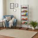 6' x 2' Grid Panel Tower with L Base and Footbeds, Black Finish, Onesize
