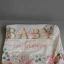 Baby in Bloom Disposable Plastic Tablecloth 3pcs Pink Watercolor Floral Baby Shower Table Cover Spring Party Supples and Decorations for Baby Girls
