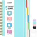 Spiral Notebook 8.5" x 11", 5 Subject Notebooks College Ruled with Removable Dividers, 300 Pages 100GSM Thick Spiral Writing Journal for Women & Men, Large A4 Lined Journal Notebooks for Work, School (Blue)