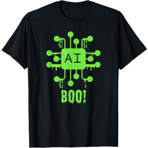 Scary Halloween Tee - Artificial Intelligence AI Monster T-Shirt (Black)