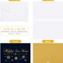 NUOBESTY Happy New Year Cards with Envelopes, 30 Pack Christmas Blank Foldable Greeting Cards Boxed Set for Holiday Wishes, New Year Crafts, Festive Decor, Family and Friends