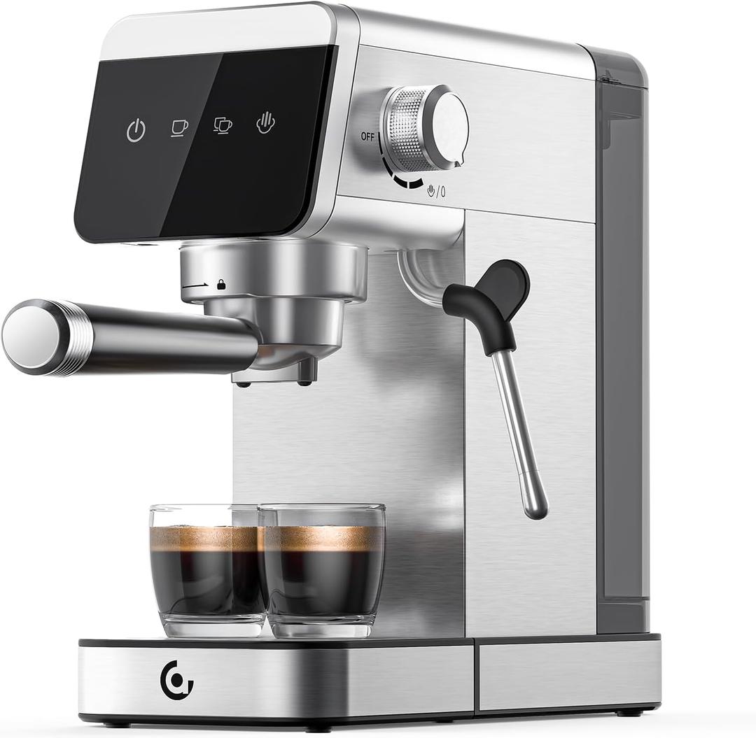 AMZCHEF Espresso Machines with LED Touch screen, Espresso Coffee machine Equip 20Bar Pressure System, Cappuccino Machine, Compact Latte Machine for Home Gifts