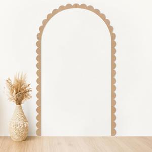 Novabright Unfinished Scalloped Decorative Wood Trim Pre-Cut Wood Molding Cute DIY Scalloped Edge Moulding Trim Decorative Wainscoting Panel for Home Wall Cabinet Shelf Window Door, 60 x 36 Inch