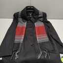 London Fog Women's Single-Breasted Wool Coat With Scarf, Black, Extra Large