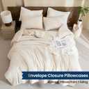 Paxrac Beige Comforter and Pillowcase - Twin/Twin XL Size, Cream 2 Piece Set, Lightweight Neutral Bedding for All Seasons, Soft Breathable - 68x90In Comforter & 1 Pillowcase