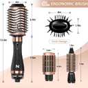 Natrial Hair Dryer Brush Blow Dryer Brush in One Hot Air Brush for Drying and Straightening, Volumizer Multi-Styler Smooth Curls for All Hair Types, Frizz-Free Blowout Brush for Salon Quality