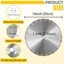 10 Pcs 14 Inch Diamond Concrete Saw Blade, 14 Inch Masonry Blade with 12 mm Arbor Dry or Wet Concrete Saw Cutting General Purpose Segmented High Speed for Brick Stone Block Marble Granite