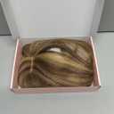 Flufymooz Real Human Hair Toppers for women, 10 Inch Clip in Bangs 100 Human Hair Toppers for Thinning Hair, Cover Hair Topper Hair Pieces with 150% Density Silk Base-Medium Brown with Blonde