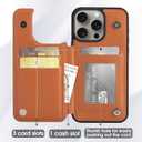 Arae Compatible for iPhone 15 Pro Max Case with Card Holder - Wallet Case with PU Leather Card Pockets Back Flip Cover for iPhone 15 Pro Max 6.7 inch - Litchi Brown