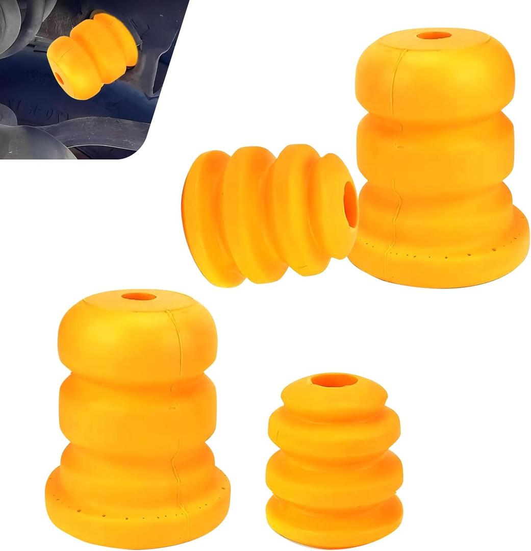 4 PCS Suspension Bump Stop, Front Rear Control Arm Anti-collision Bump Stops Kit, Original Parts 15153958 15039397 Replacement, Compatible with Chevrolet Express 1500 GMC Sierra 1500 (Yellow)
