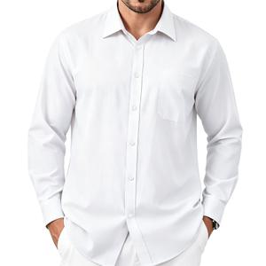 Shtexus Men's Long Sleeve Button Down Dress Shirts Oxford Business Casual for Office Formal(White, S) (White, S)