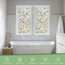 Window Privacy Film, Stained Glass Window Film Decorative Window Clings, Sun Blocking Stickers UV Heat Blocking Rainbow Window Film for Glass Doors, Bedroom Windows(Apricot&Blue, 29.5"78.7")