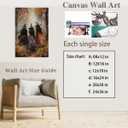 Horror Halloween Decor Witch Wall Art Poster Autumn Three Beautiful Witchy In The Forest Vintage Decor Canvas Print Printing for Home Living Room Bedroom Dorm Bathroom 16x24inch Unframed