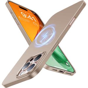 TORRAS Magnetic Slim Fit for iPhone 16 Pro Case 6.3 inch, Ultra-Thin 16 Pro Case Compatible with MagSafe, Lightweight Matte Anti-Scratch Hard PC Cover Phone Case for iPhone 16 Pro, Desert Titanium | Magnetic, 6.3 inch, Ultra-Thin, 16 Pro Case, Lightweight