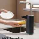 AIKE SensePro Automatic Soap Dispenser Type-C Rechargable, Stainless Matte Black Coating 12.8 fl.oz. for Liquid Soap