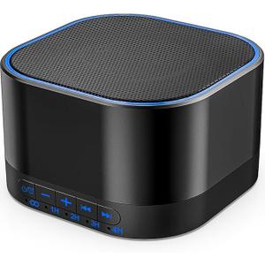 Magicteam White Noise Machine with 20 Non Looping Natural Soothing Sounds Memory Function 32 Levels of Volume Powered by AC or USB and Sleep Sound Timer Therapy for Baby Kids Adults Black