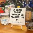 Christian Decor Wooden Sign, Christian Baptism Gifts for Women Men, Faith Religious Scripture Decor, God Decorations for Home Office Bedroom, Bible Verse Desk Decoration, Romans 8:11