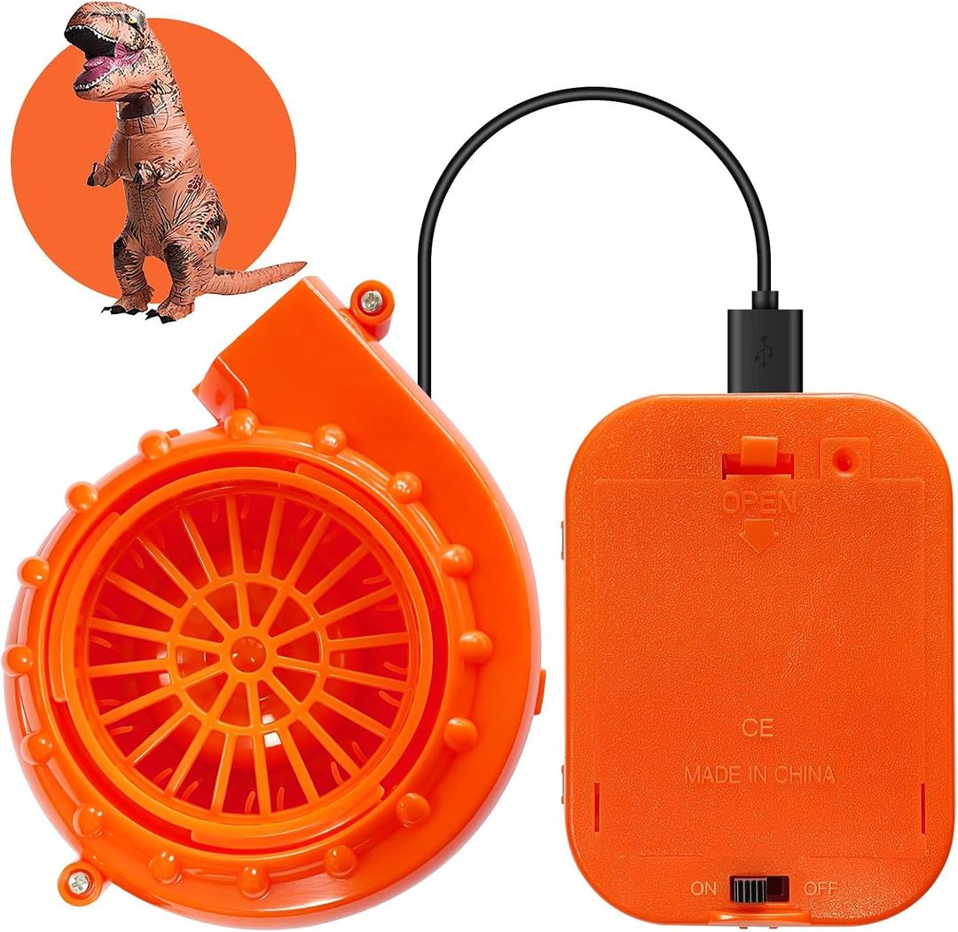 Mini Blower Fan for Dinosaur Costume Inflatable Game Clothing Suits Halloween Cosplay Party Supplies, Orange