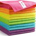 Orighty Microfiber Cleaning Cloth Pack of 12, Highly Absorbent Cleaning Supplies, Lint Free Cloths for Multiple-use, Powerful Dust Removal Clean Rags for House, Kitchen, Car Care(12x12 inch)