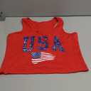 4th of July Crop Tops for Women Funny American Flag Shirts Tank Tops Outfits (Large, White 8)