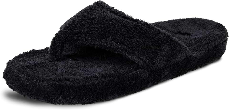 Acorn Women's Spa Thong Slippers with Cloud Contour Comfort - Arch Support and Plush Fluffy Terry Lining, Perfect for Beach, Camping, Poolside, or Bathroom Wear 8-9