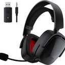 SENZER X100 Wireless Gaming Headset with Mic for PC PS4 PS5 Nintendo Switch Wired for Xbox One, Bluetooth, 40+ Hrs Stereo Sound, Comfortable Gaming Headphones, Customized Side Plates (Black)