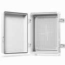 QILIPSU Waterproof Junction Box IP67 Outdoor Plastic Electrical Project Enclosure Weatherproof with Mounting Plate, Wall Brackets, Hinged Grey Cover 14.8"x10.8"x6.1"