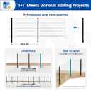 Muzata 42in Black Modular Cable Railing Post Side Mount Level Drilled RW47