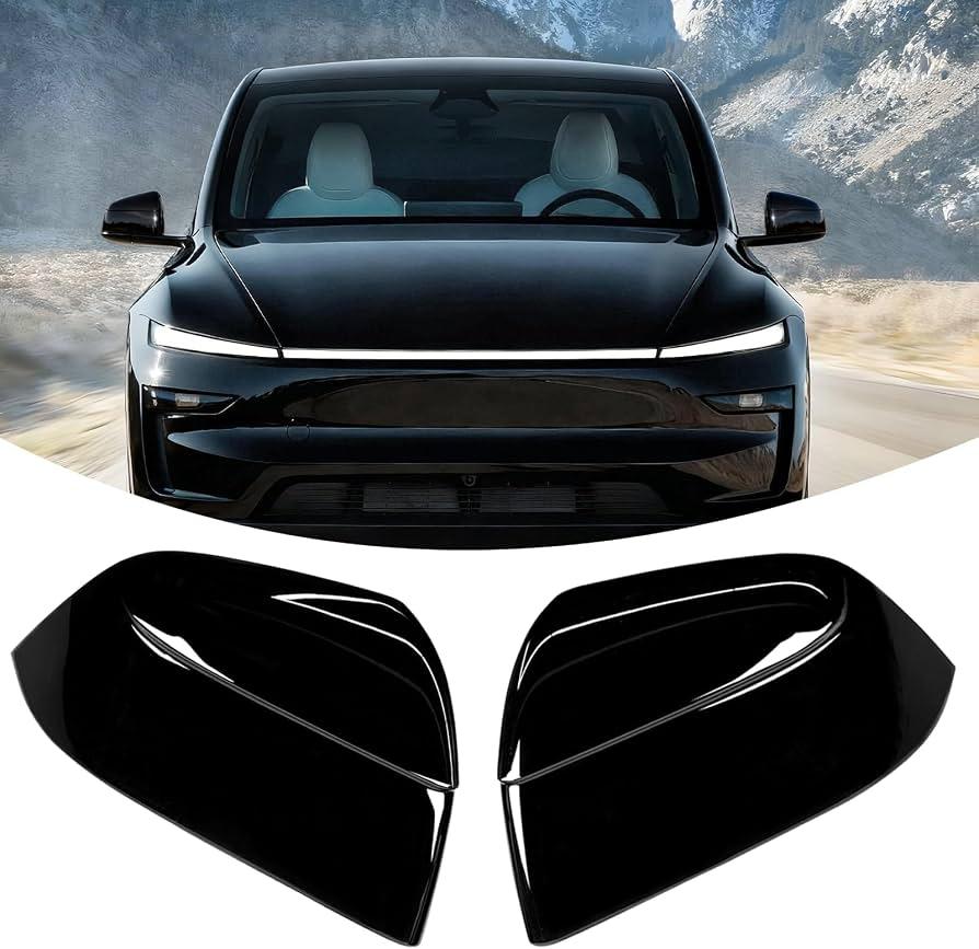 Side Mirror Cover,for Tesla Model Y Turn Signal housing Cover Sets car Accessories Bright Black（Not Fit 2025 Juniper）1pcs