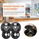 Stove Burner Covers W10288051 Burner Drip Pans -2 Packs 6 W10290353 Black Porcelain Burner Pans and 8" W10290350 Stove Top Covers for Electric Stove by Sikawai