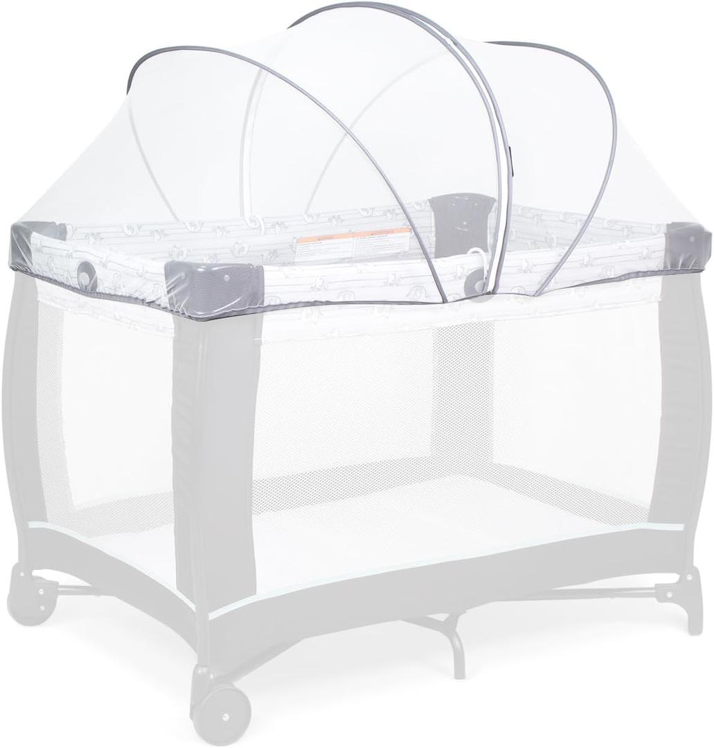 Beberoad Love Portable Playard Cover Breathable Mosquito Net with 2-Way Zipper for Travel Cribs & Playpens (White)