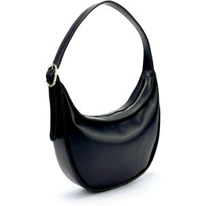 Crescent Shoulder Bag for Women PU Leather Small Crossbody Purse Adjustable Strap Half Moon Underarm Bag