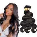 Body Wave Bundles Human Hair Body Wave Bundles Natural Black Human Hair Bundle NiegMeag Natural Black Color 1B Bundle 150g 18 20 22 Inch