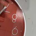 Red Wall Clock 12 Inch Silent Non-Ticking Battery Operated Quality Quartz Round Wall Clock Modern Decor Clock for Home Bedroom