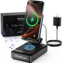 Gifts for Men Women-TechGlow Bluetooth Speaker with Phone Stand and Wireless Charger Compatible with iPhone 16 15 14 13 Pro XS 8 Plus Samsung Galaxy S25 S24 S23 Note 20 Birthday Gift Idea for Mom Dad
