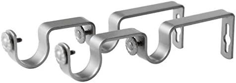 Rod Desyne 1917-15 1 Inch Satin Nickel Double Bracket Pair, 2 Piece